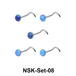 5 Silver Nose Stud Sets NSK-SET-08
